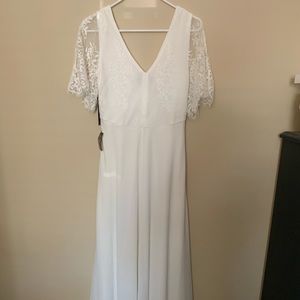 White lace wedding dress